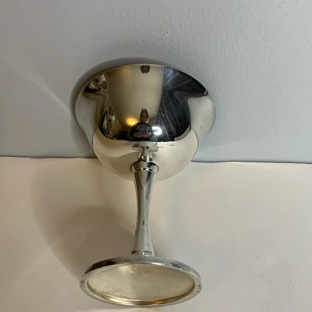 SILVER PLATED CHALICE/GOBLET AND SERVING TONGS